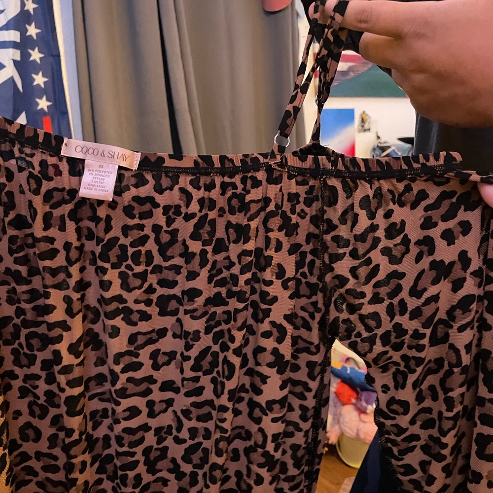 Coco & Shay Off The Shoulder Animal Print Top